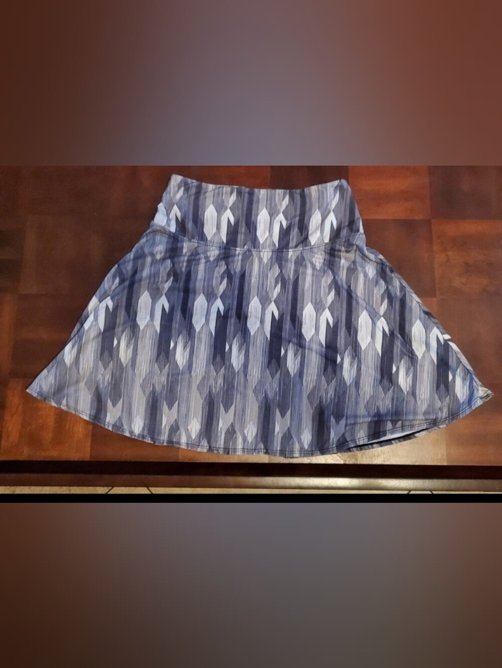 Prana Gray Geometric Mini Skirt